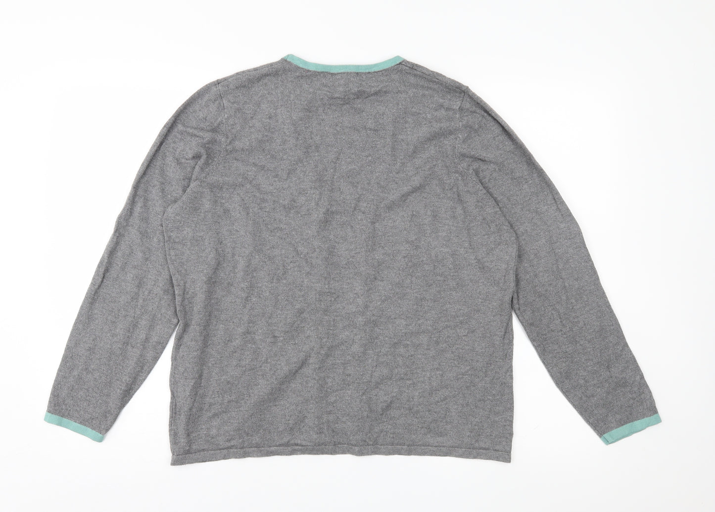 Bonmarché Womens Grey Striped Knit Pullover Jumper Size 16