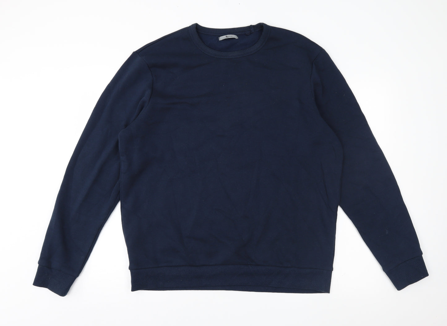 TU Mens Blue  Jersey Pullover Sweatshirt Size L