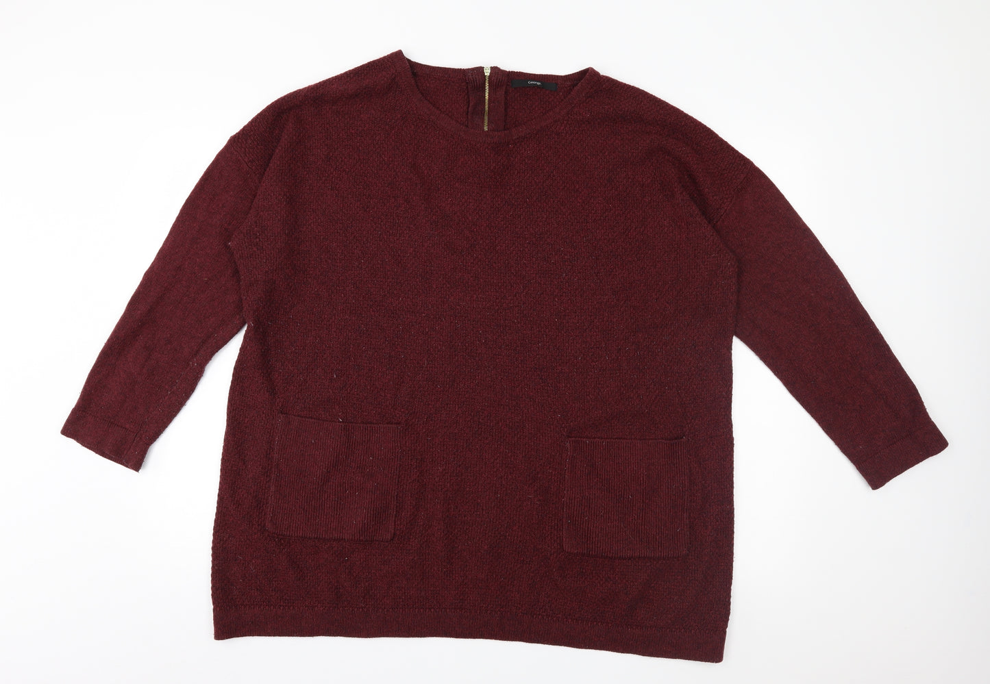 George Womens Red  Knit Pullover Jumper Size 18