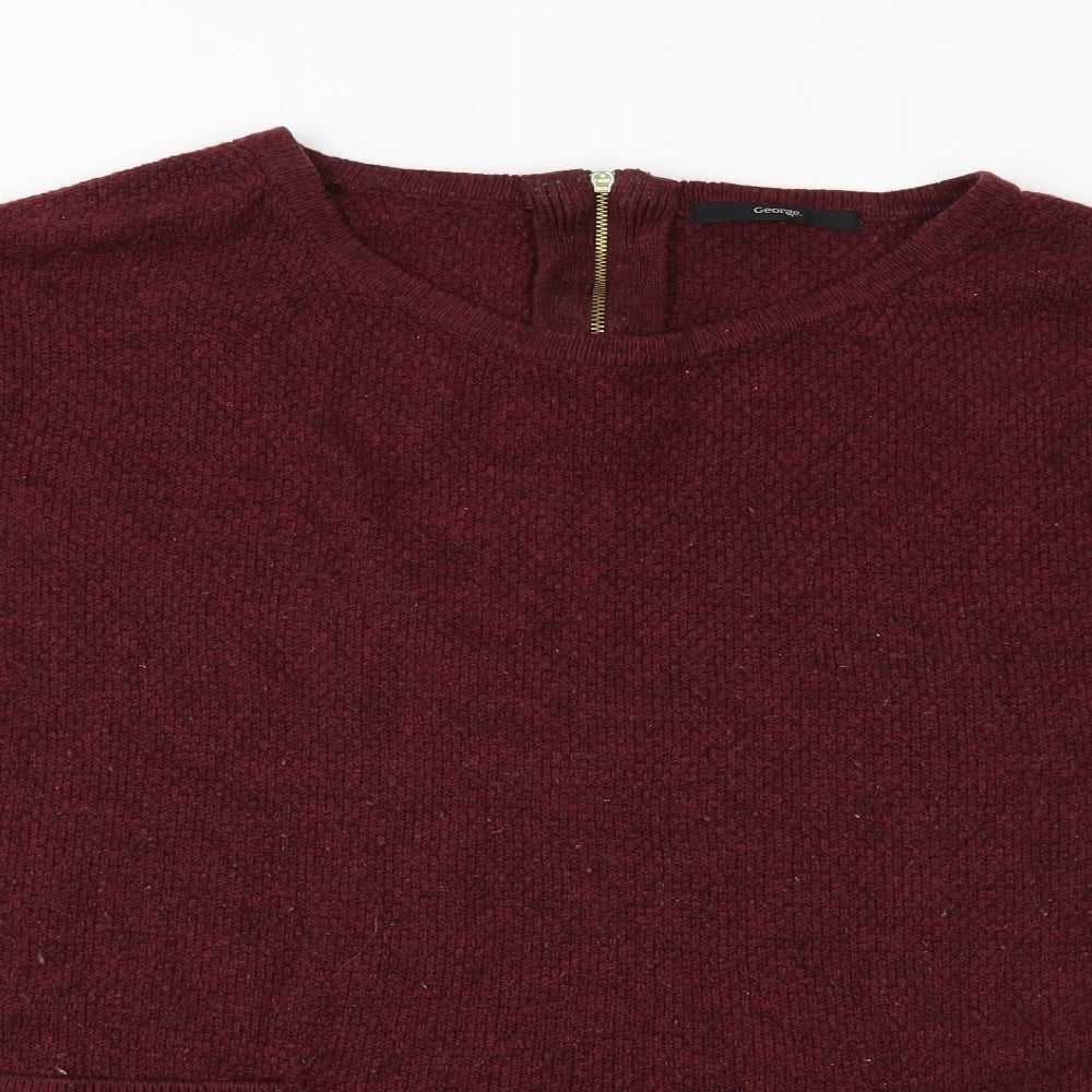 George Womens Red  Knit Pullover Jumper Size 18