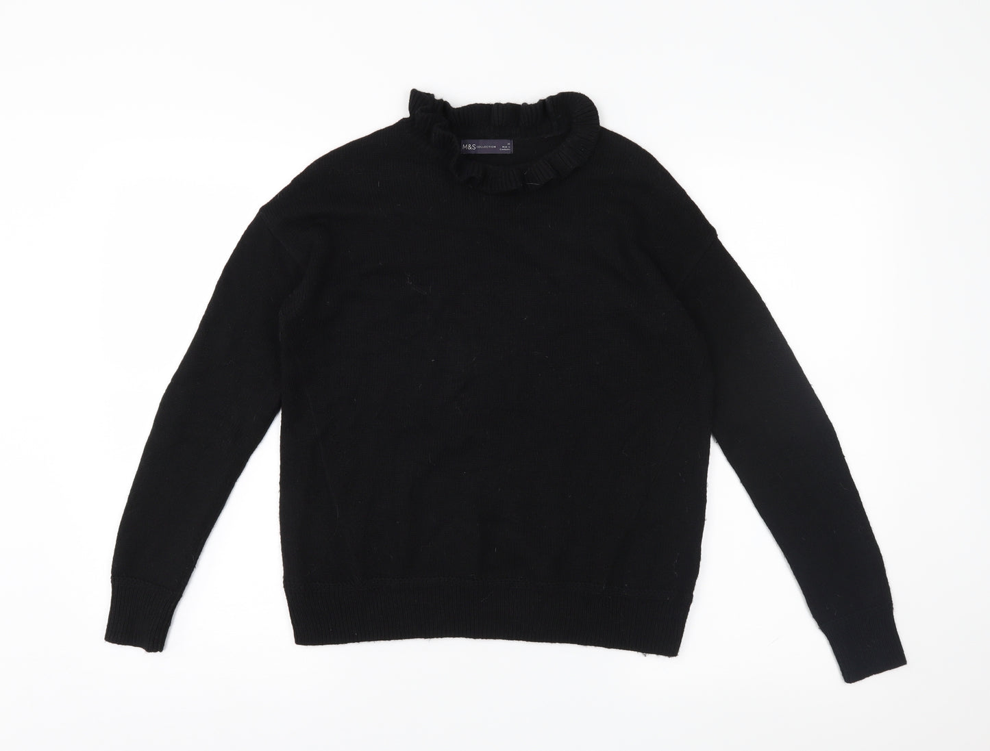 M&S Womens Black  Knit Pullover Jumper Size XS