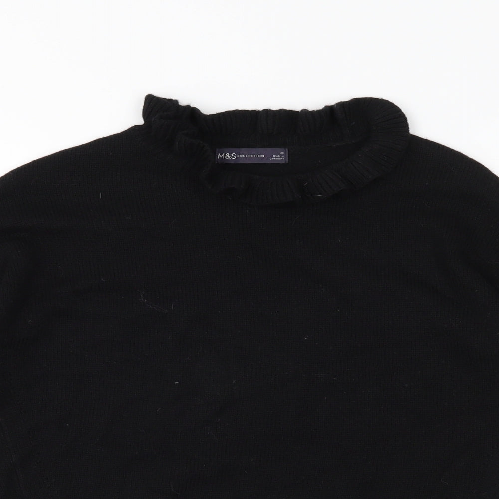 M&S Womens Black  Knit Pullover Jumper Size XS