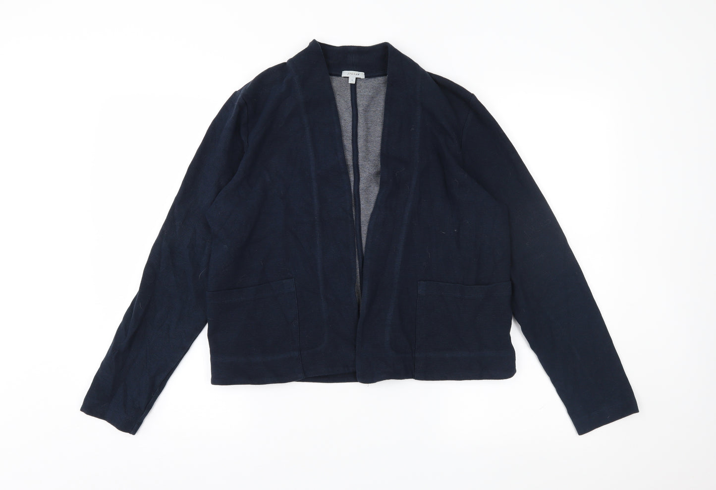 Jigsaw Womens Blue  Jersey Cardigan Jumper Size L