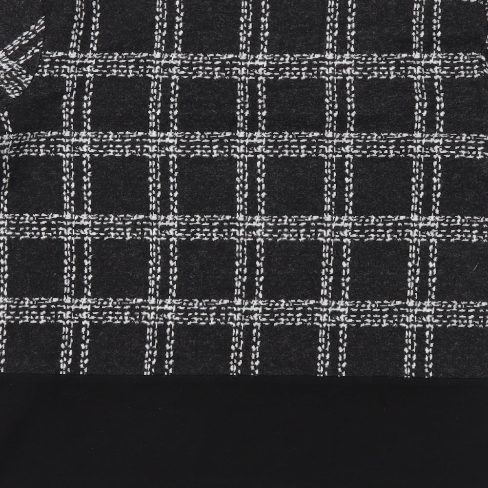 TU Womens Black Herringbone Knit Pullover Jumper Size 12