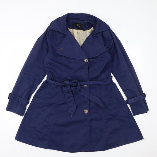 H&M Womens Blue   Overcoat Coat Size 10