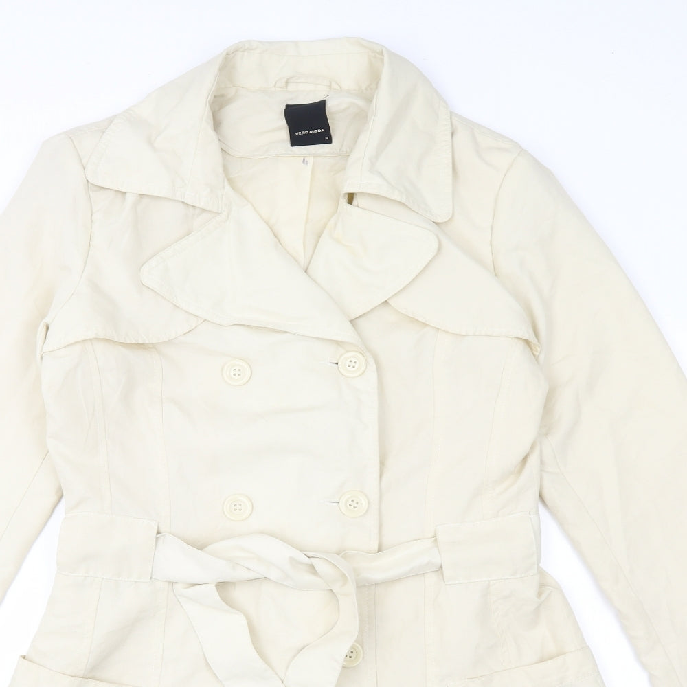 VERO MODA Womens Ivory   Overcoat Coat Size M