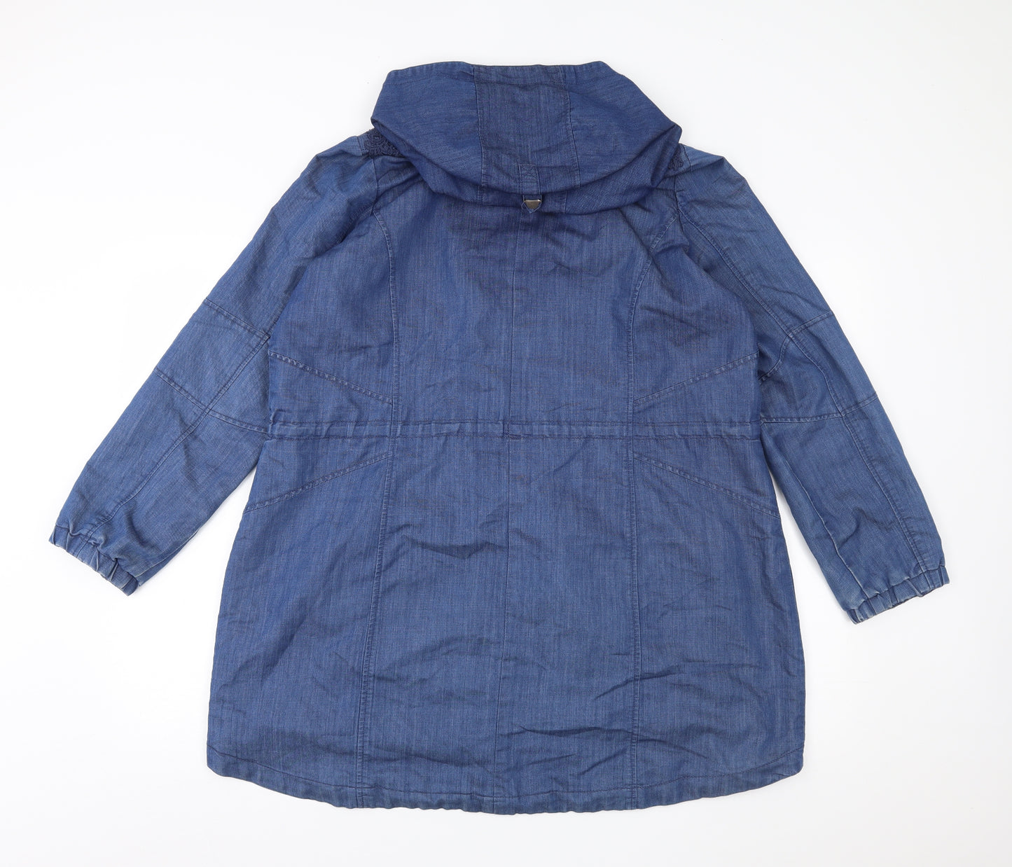 Together Womens Blue  Denim Overcoat Coat Size 10