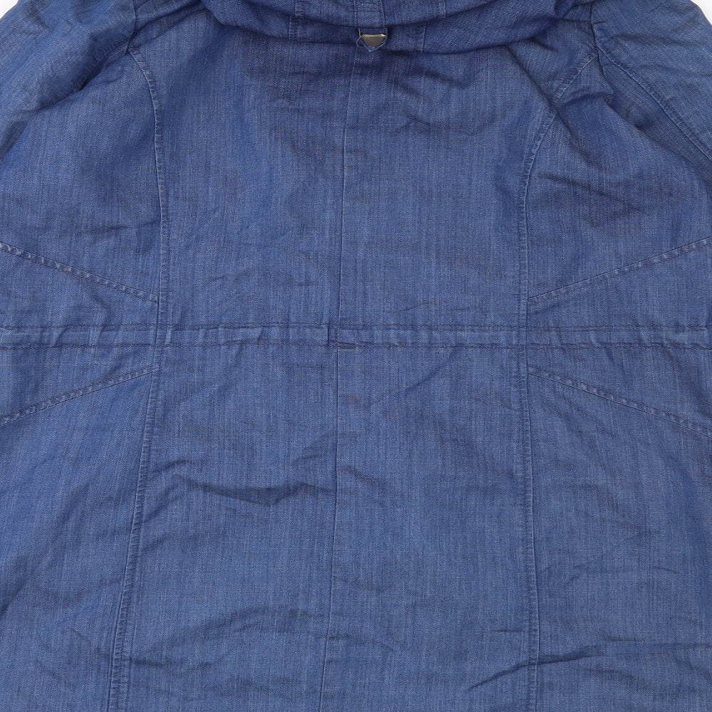 Together Womens Blue  Denim Overcoat Coat Size 10
