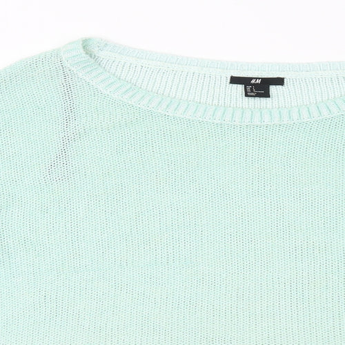H&M Womens Green  Knit Pullover Jumper Size 14