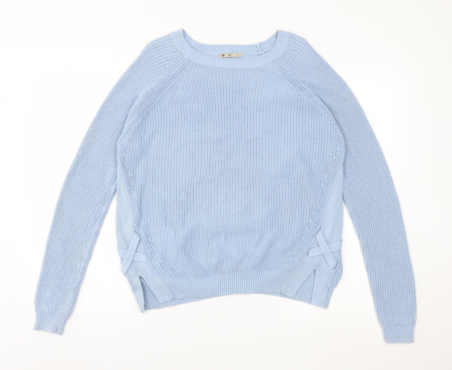 TU Womens Blue  Knit Pullover Jumper Size 14