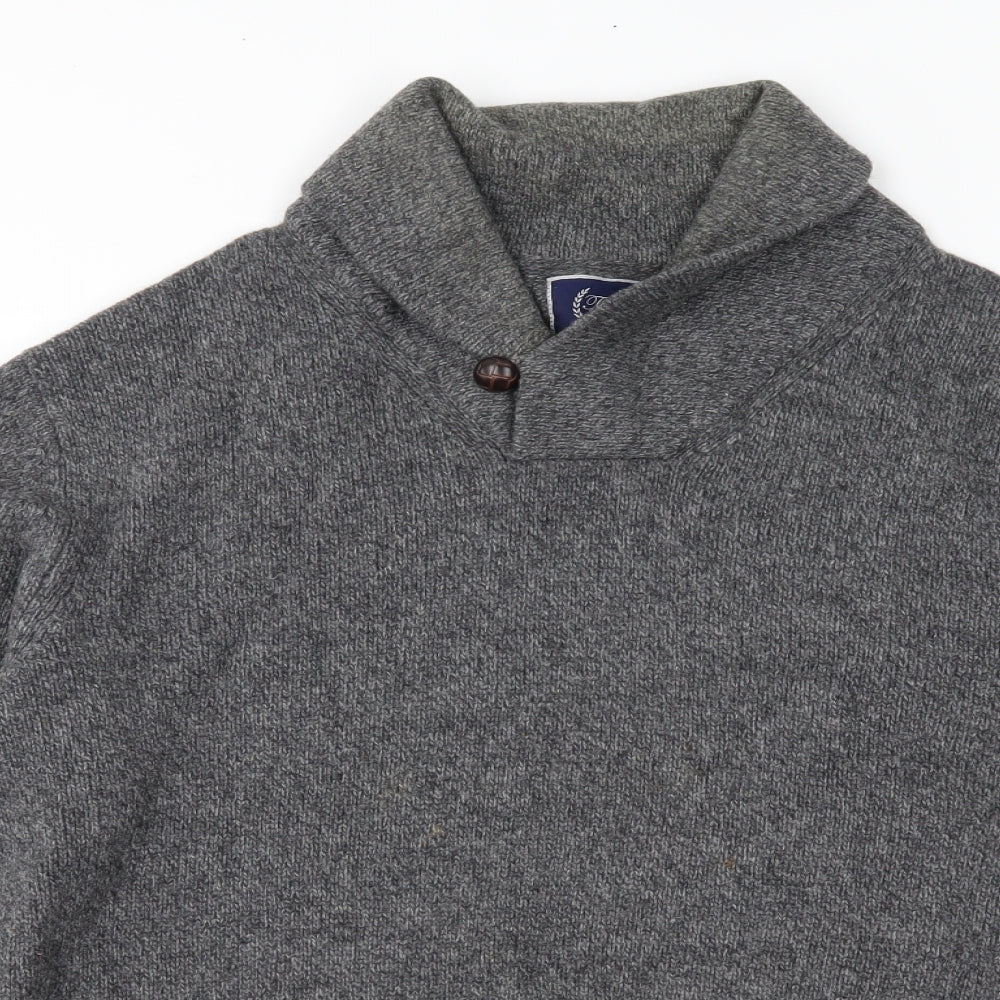 tom rusborg Mens Grey  Knit Pullover Jumper Size XL