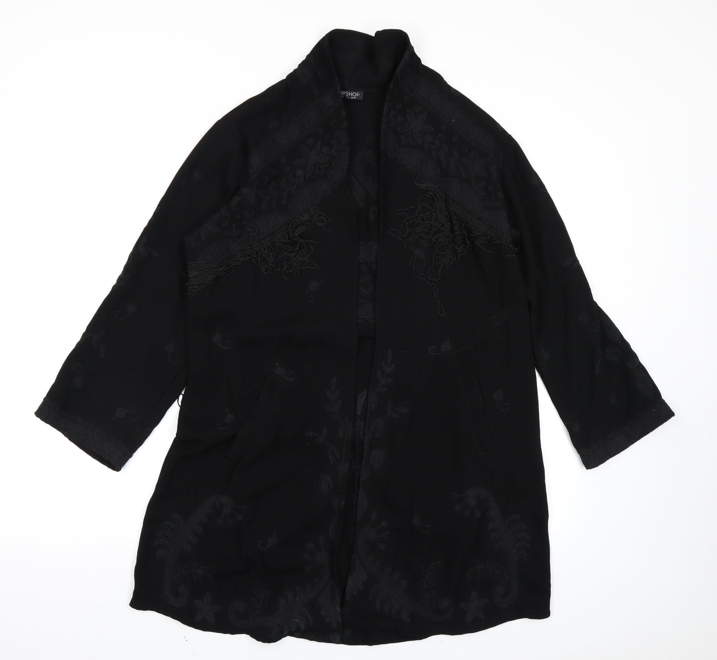 Topshop Womens Black Paisley  Jacket  Size 10