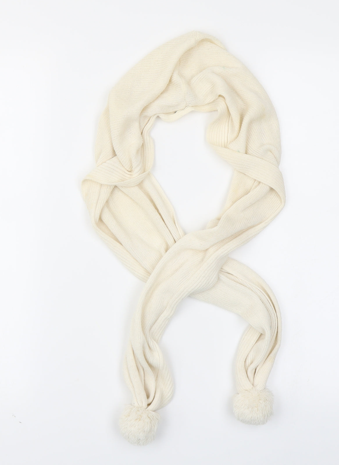 Preworn Womens Ivory  Knit  Scarf   - Hooded