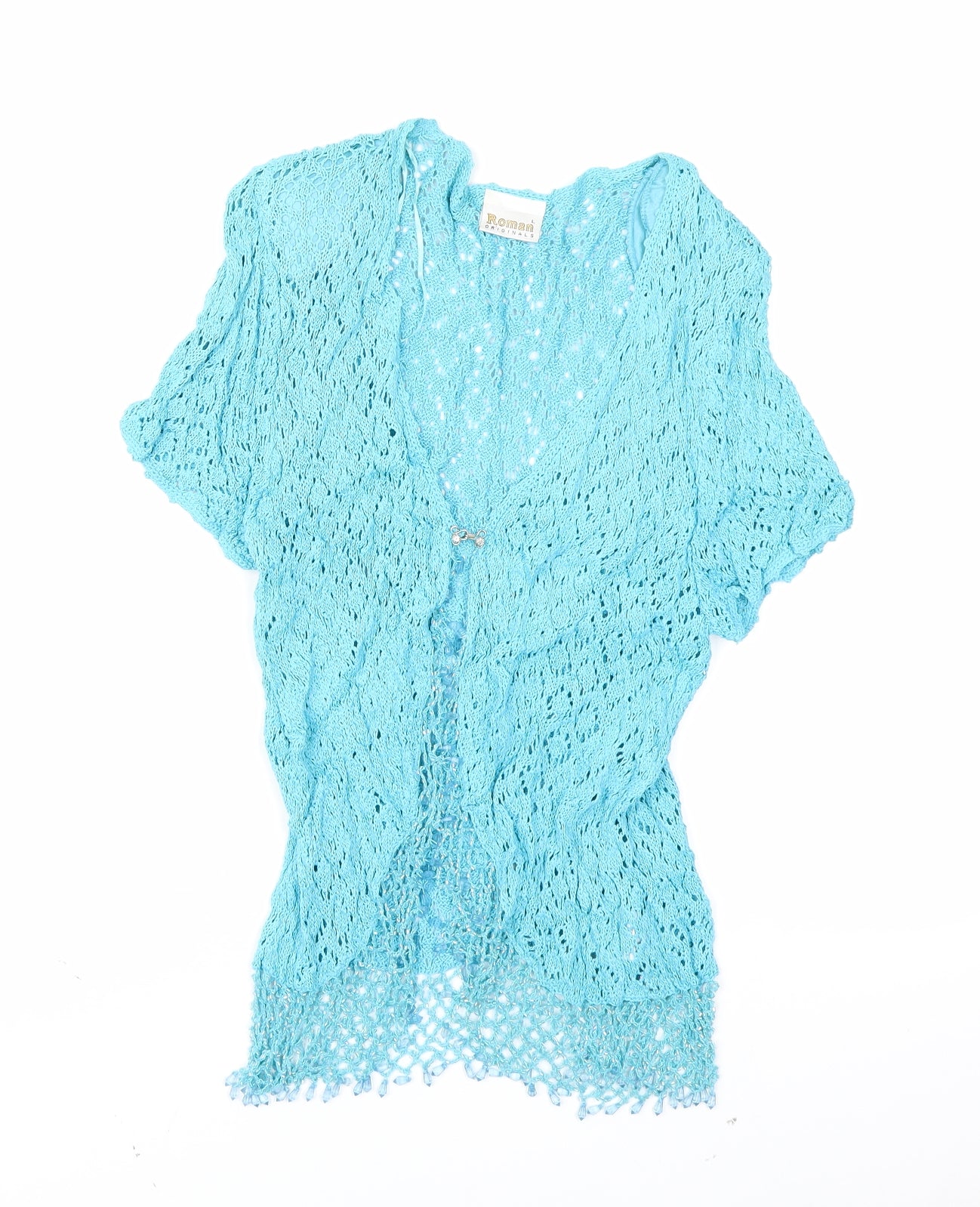 Roman Womens Blue  Knit Cardigan Jumper Size L