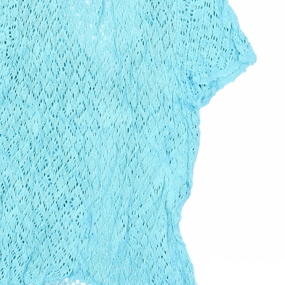 Roman Womens Blue  Knit Cardigan Jumper Size L