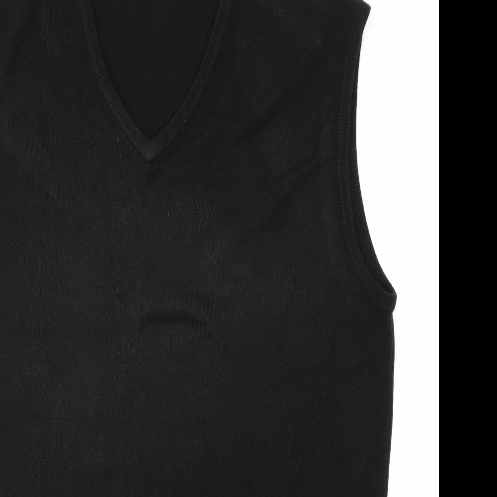 Greenwoods Mens Black  Knit Vest Jumper Size L