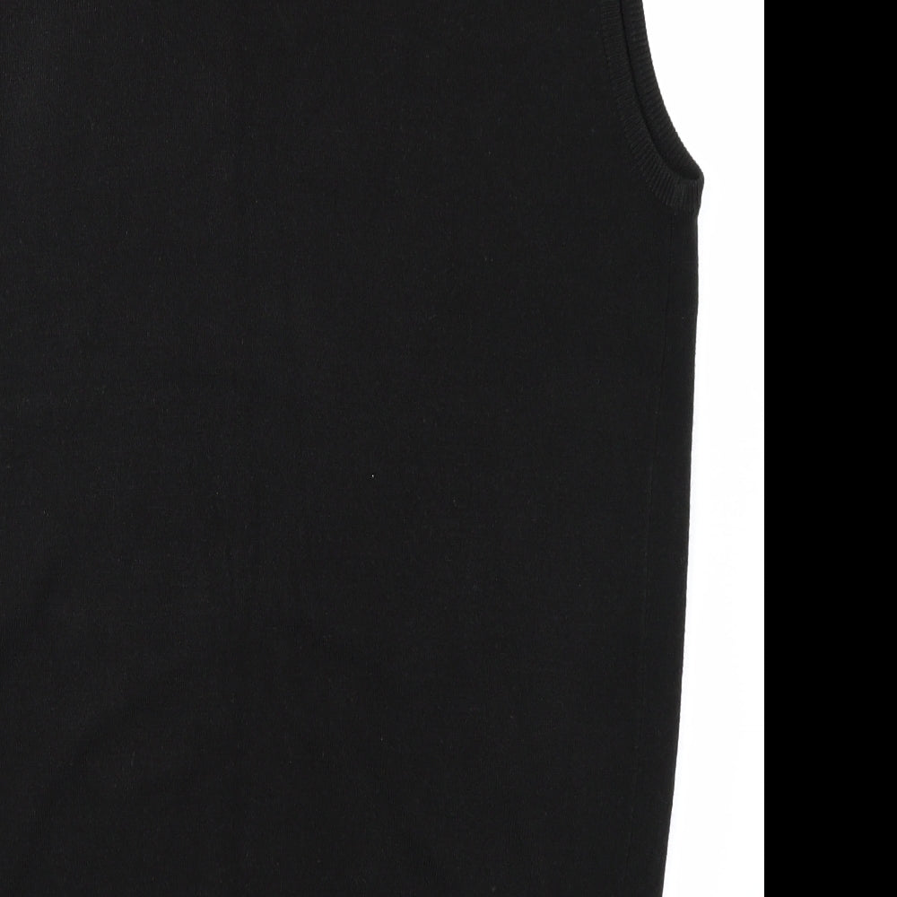 Greenwoods Mens Black  Knit Vest Jumper Size L