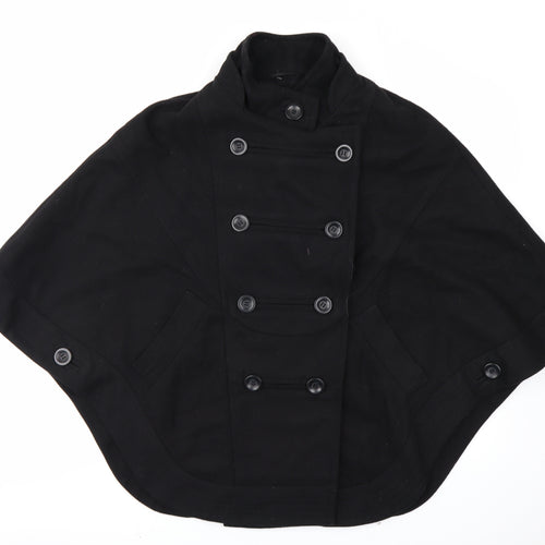 Warehouse Womens Black   Overcoat Poncho Size 10