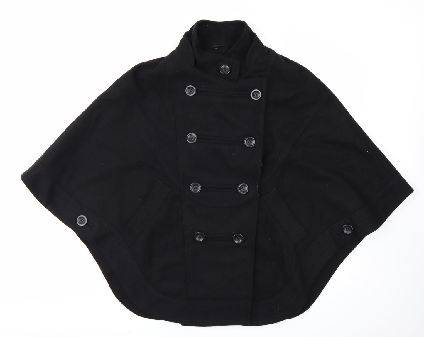 Warehouse Womens Black   Overcoat Poncho Size 10