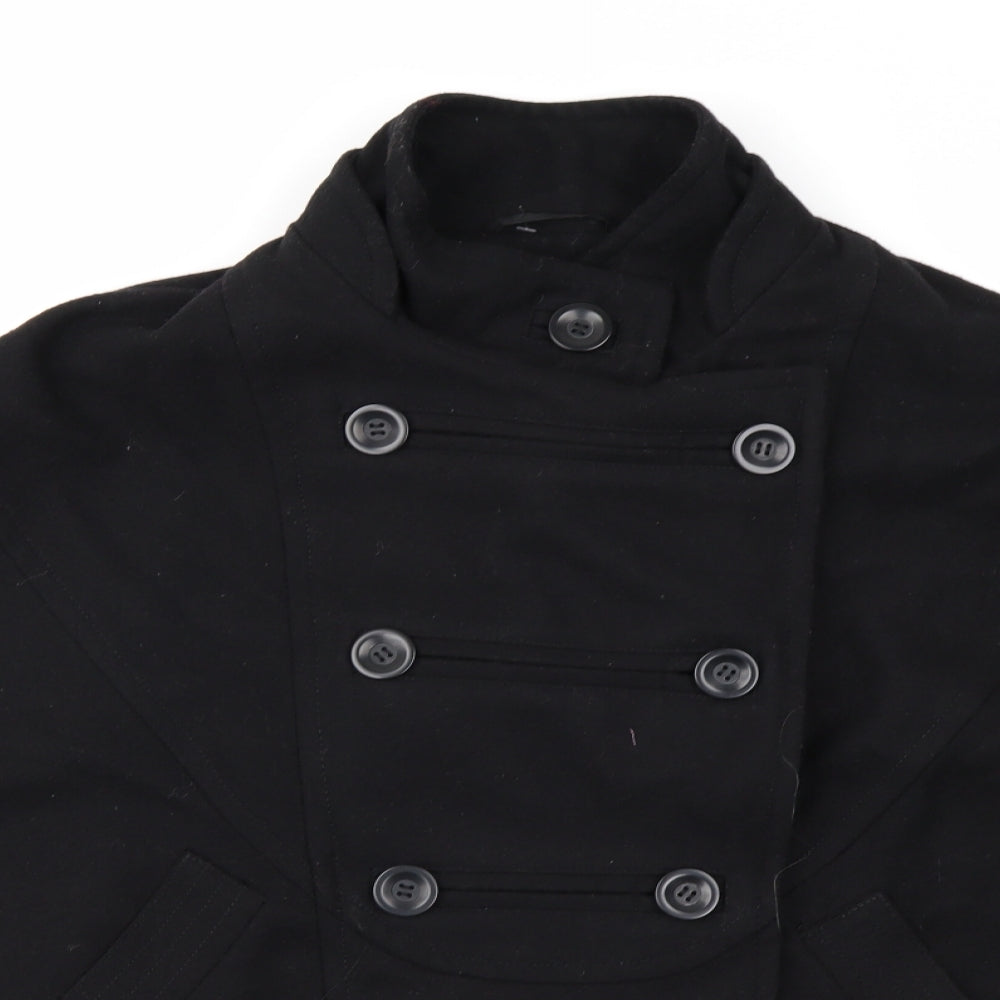 Warehouse Womens Black   Overcoat Poncho Size 10