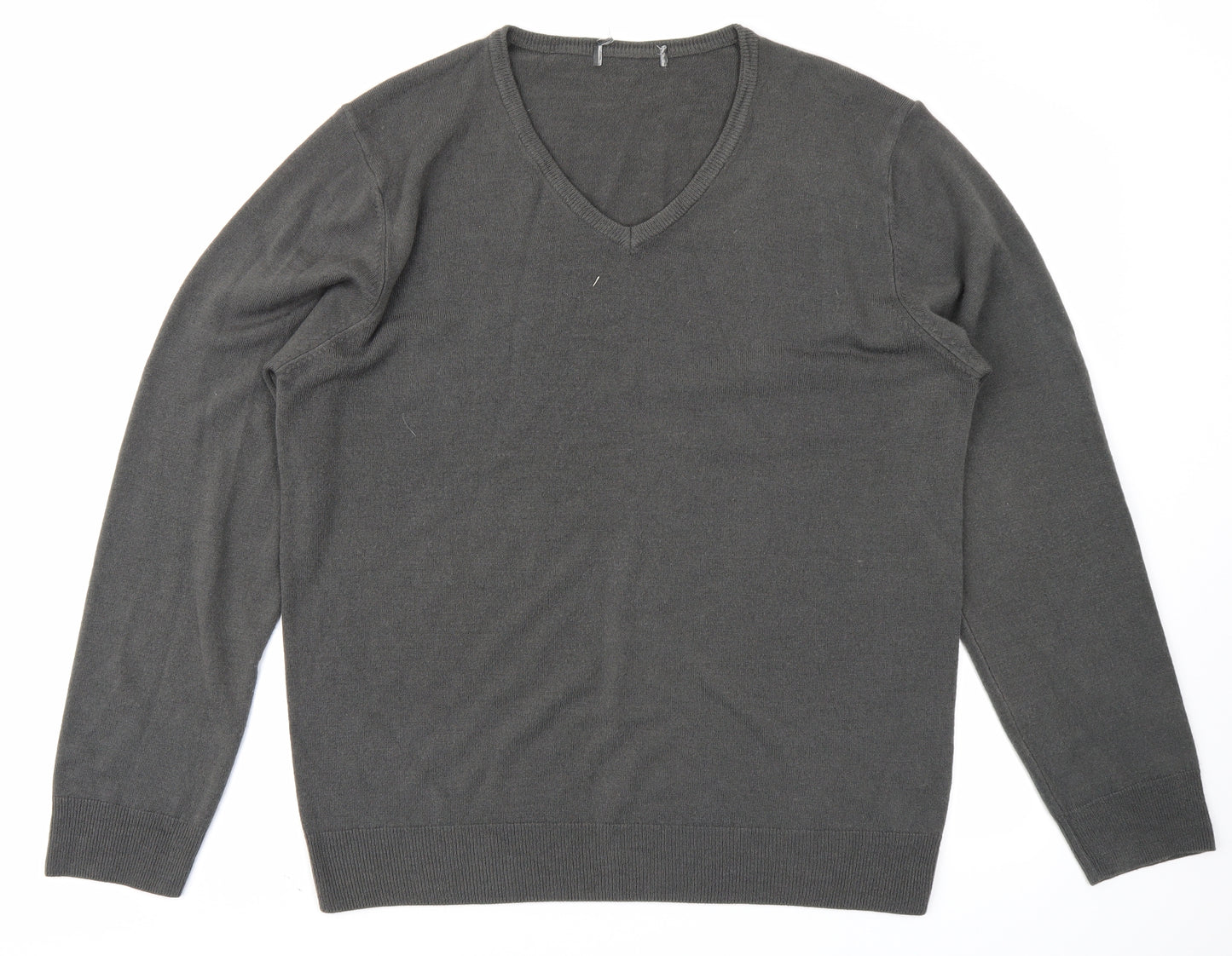 M&S Mens Grey  Knit Pullover Jumper Size L