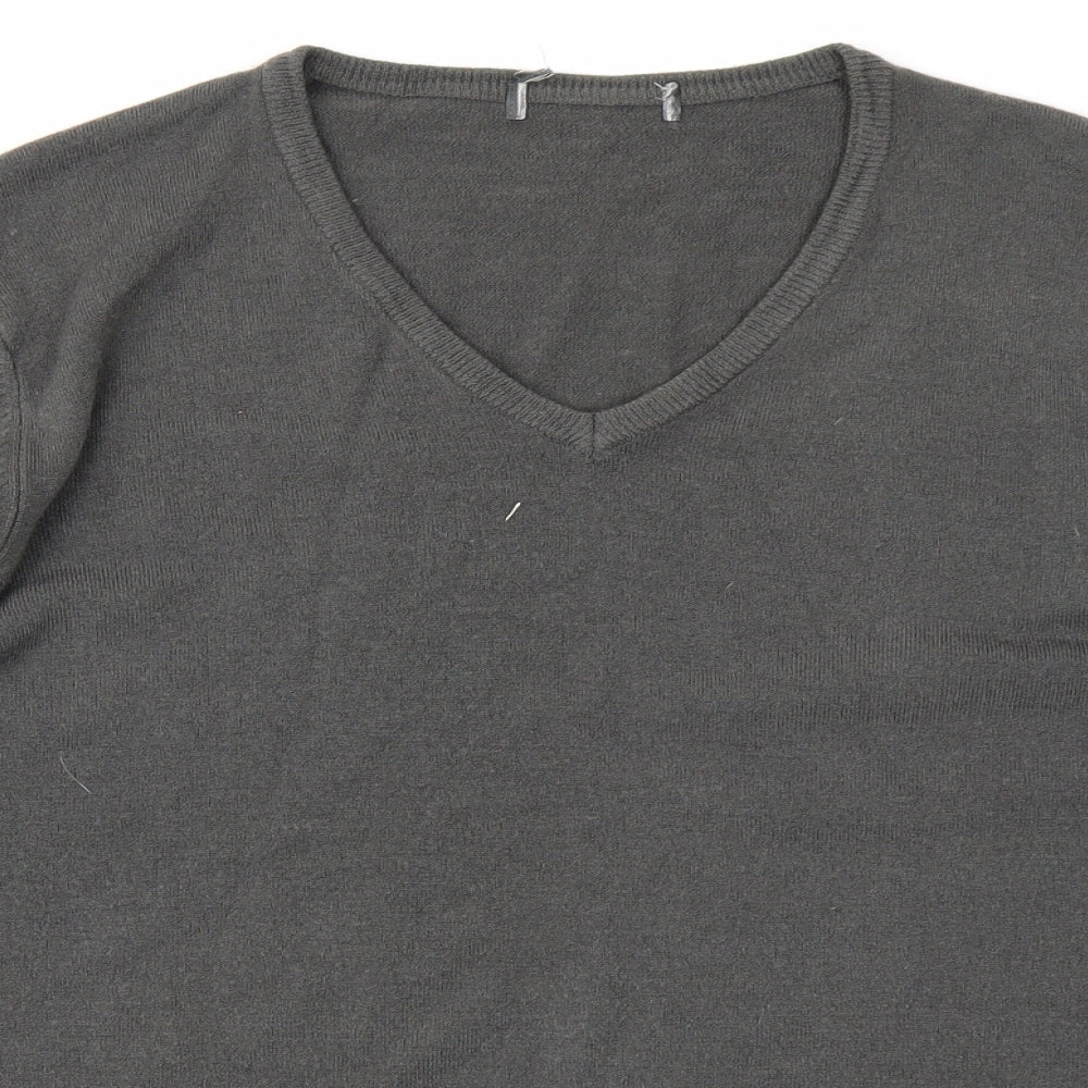 M&S Mens Grey  Knit Pullover Jumper Size L