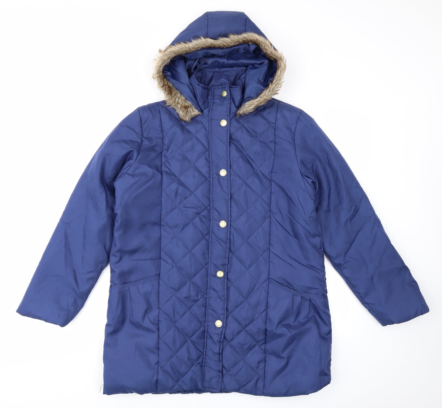 Anne De Lancay Womens Blue   Parka Coat Size S