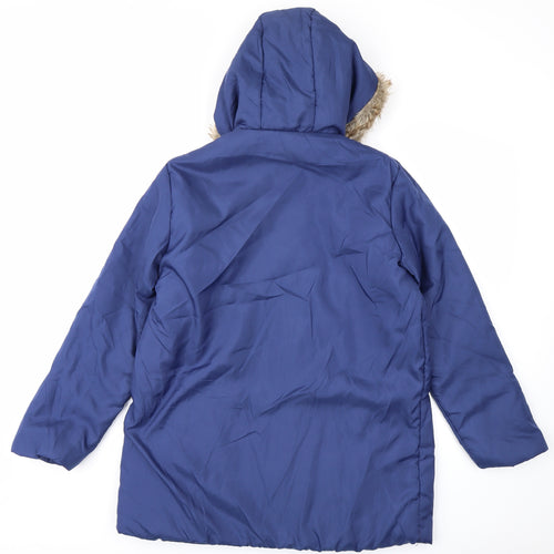 Anne De Lancay Womens Blue   Parka Coat Size S