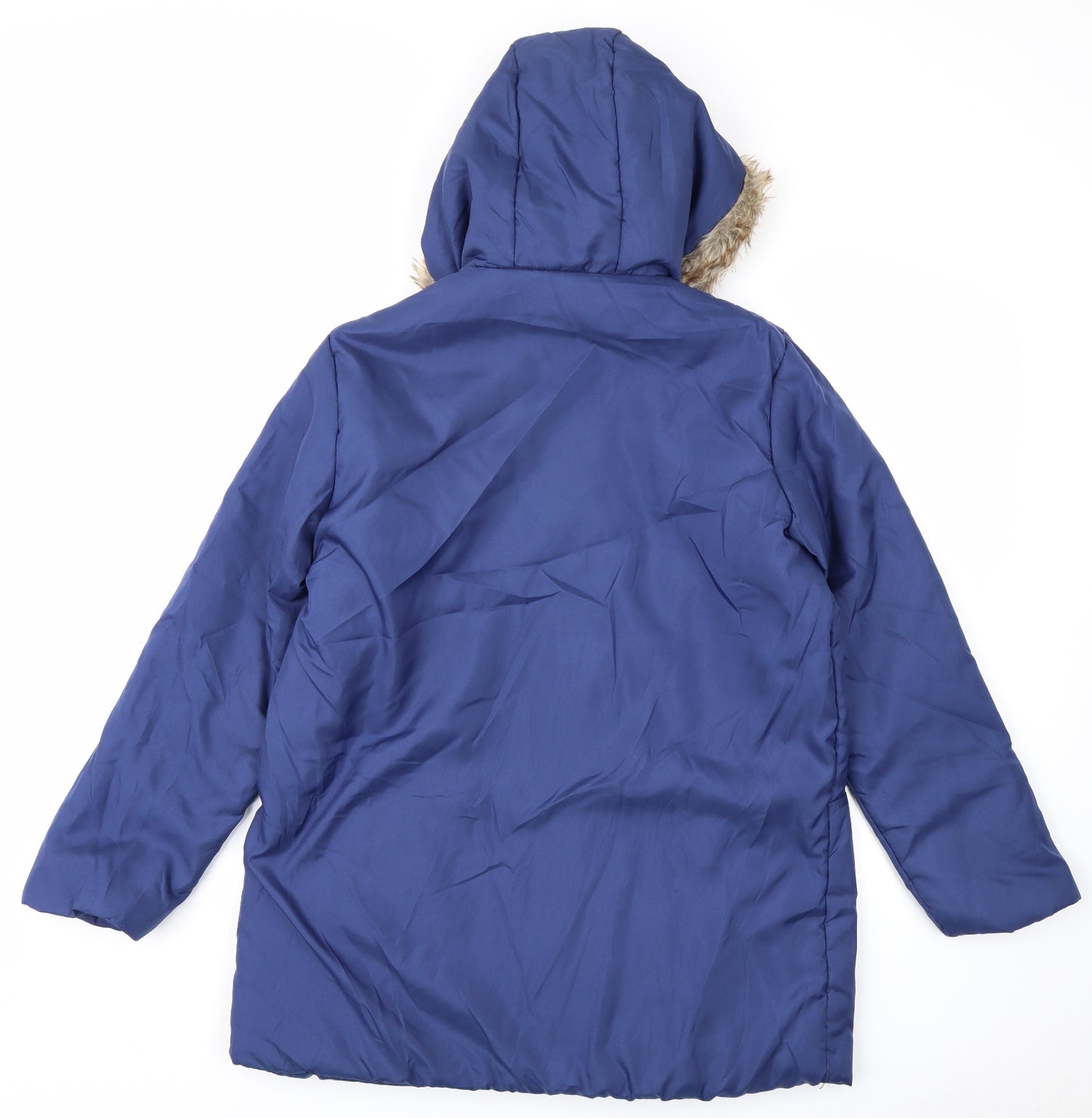 Anne De Lancay Womens Blue   Parka Coat Size S