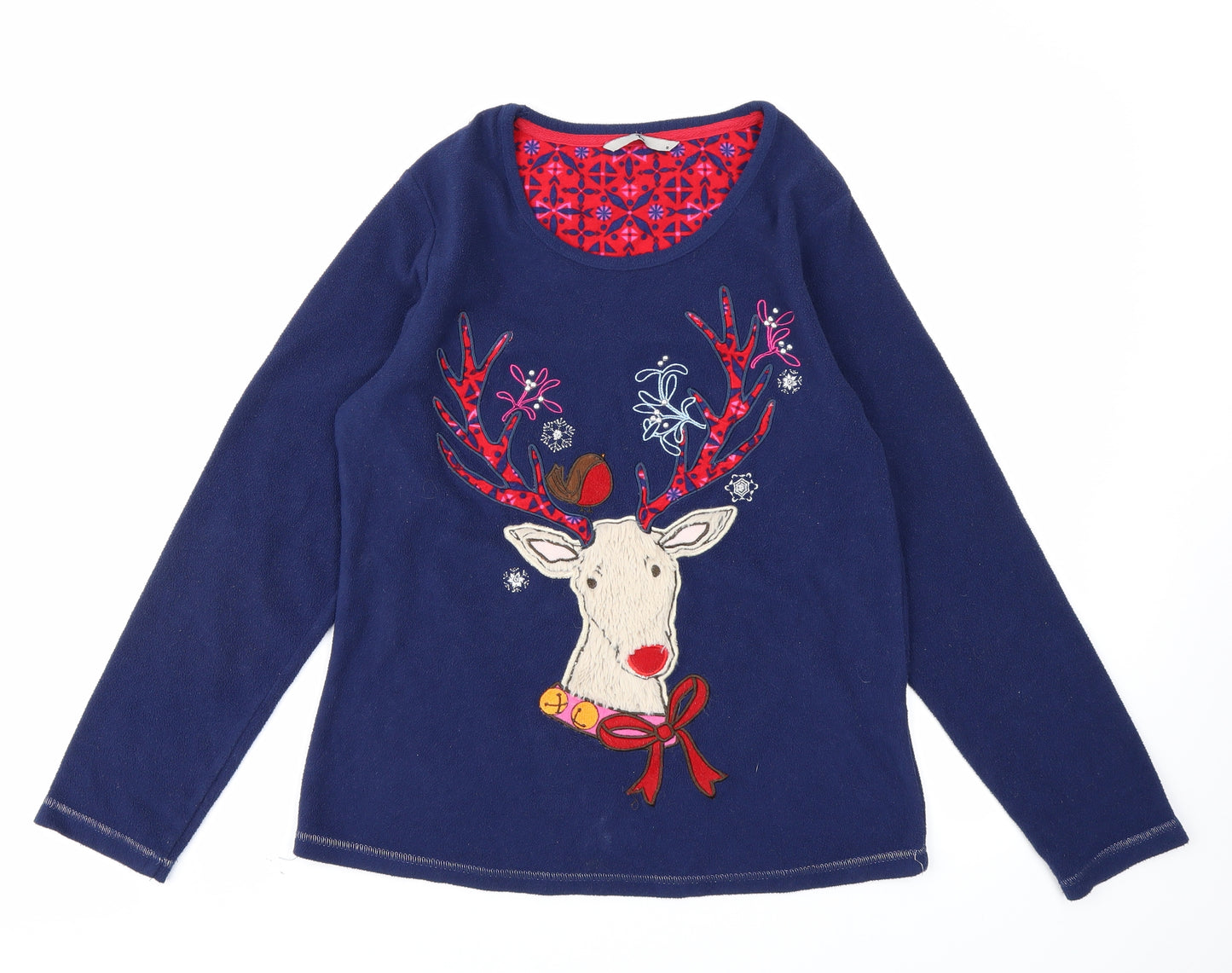 TU Womens Blue  Fleece Pullover Sweatshirt Size 8  - Stag