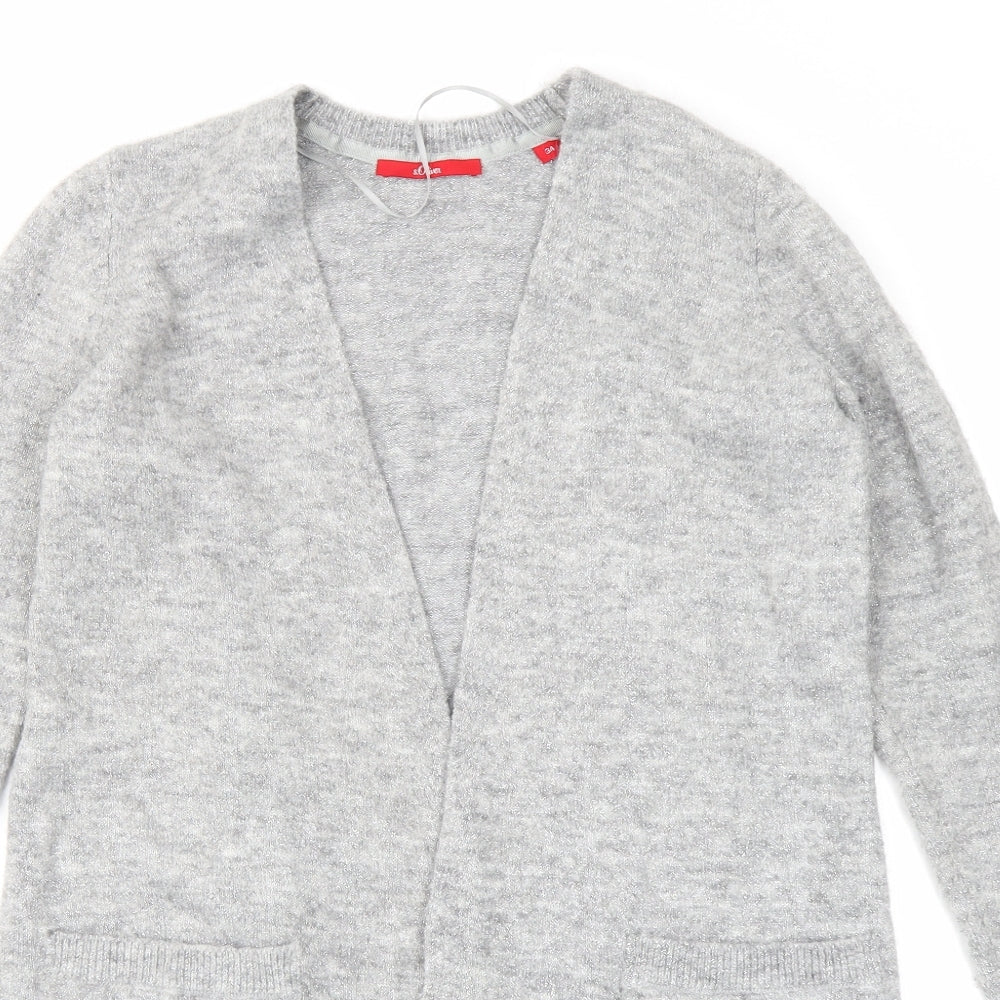 s.Oliver Womens Grey  Knit Cardigan Jumper Size 8