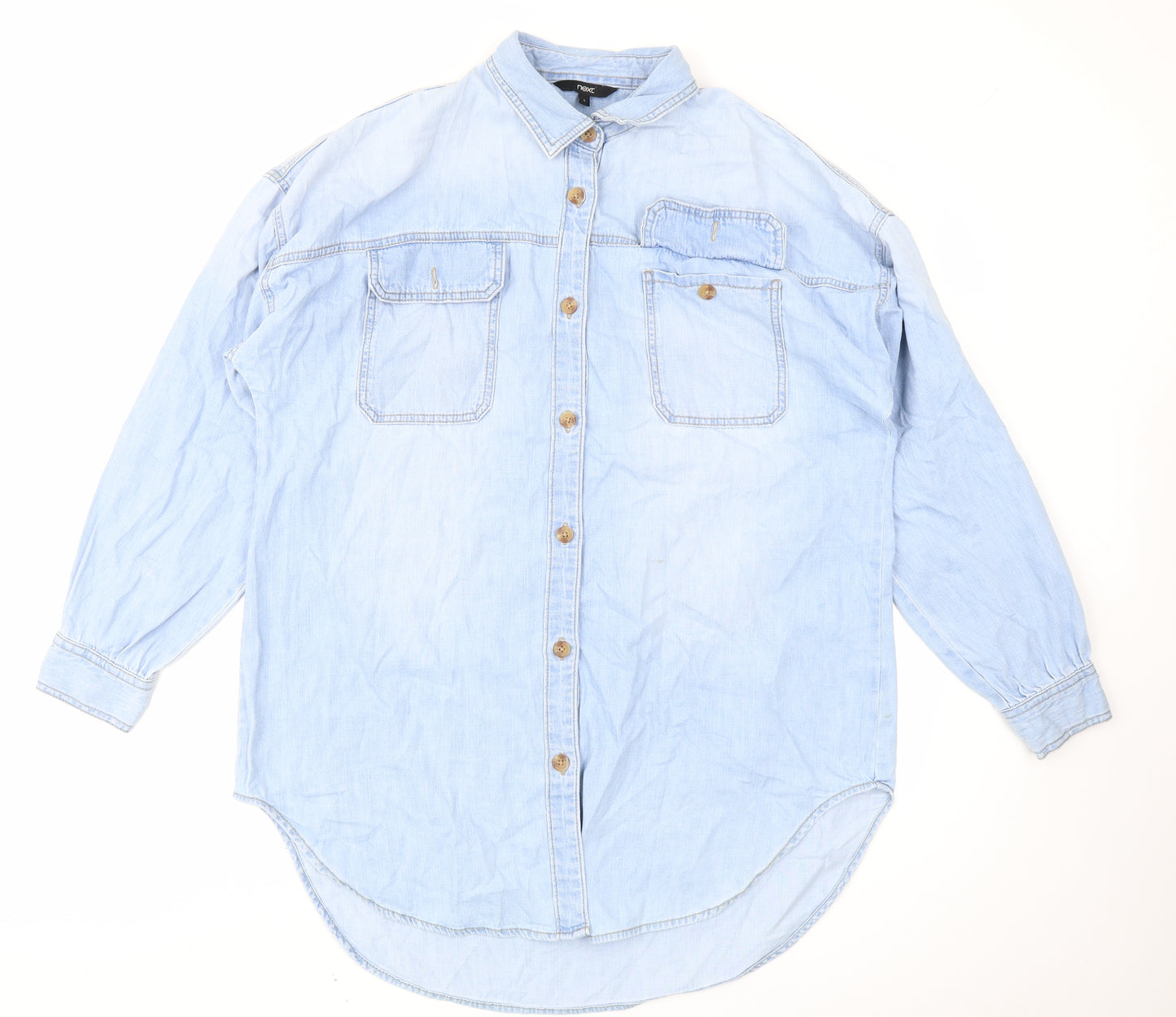 NEXT Mens Blue  Denim  Button-Up Size L