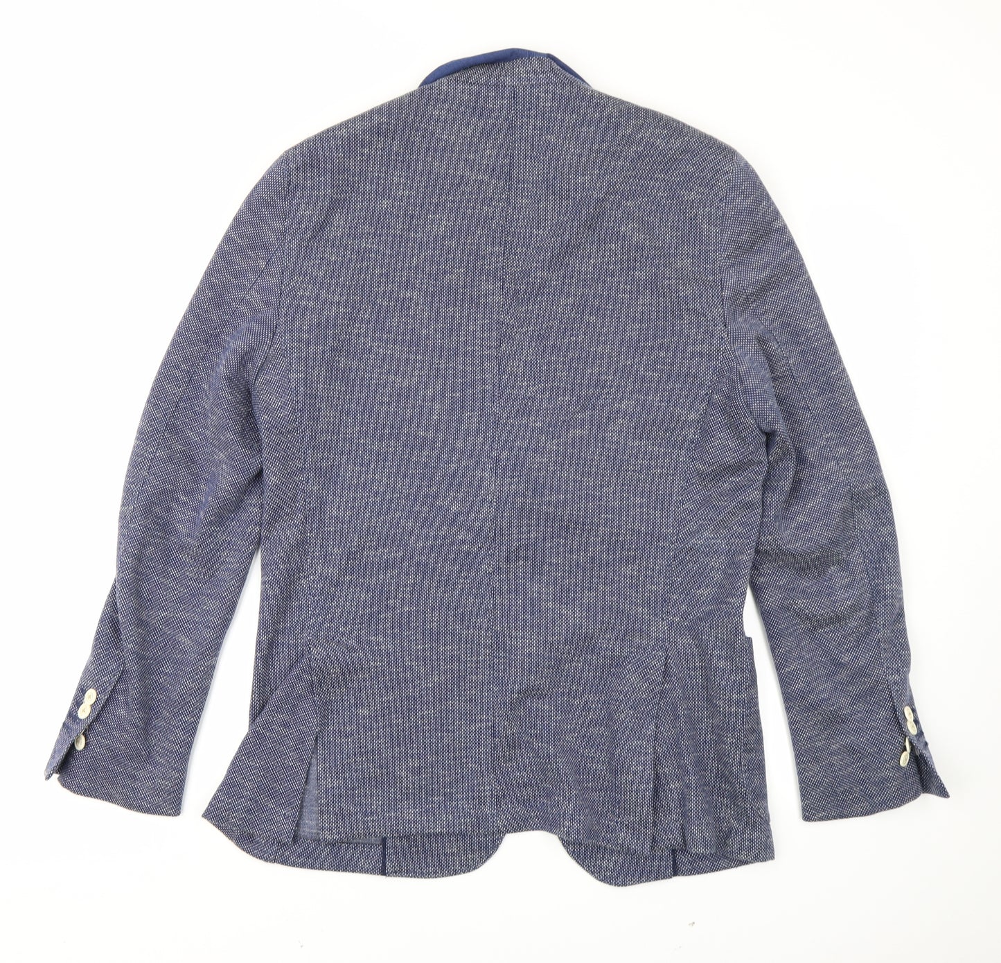 Massimo Dutti Mens Blue Polka Dot  Jacket Blazer Size 42