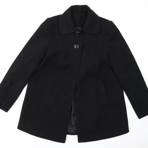 F&F Womens Black   Overcoat Coat Size 12