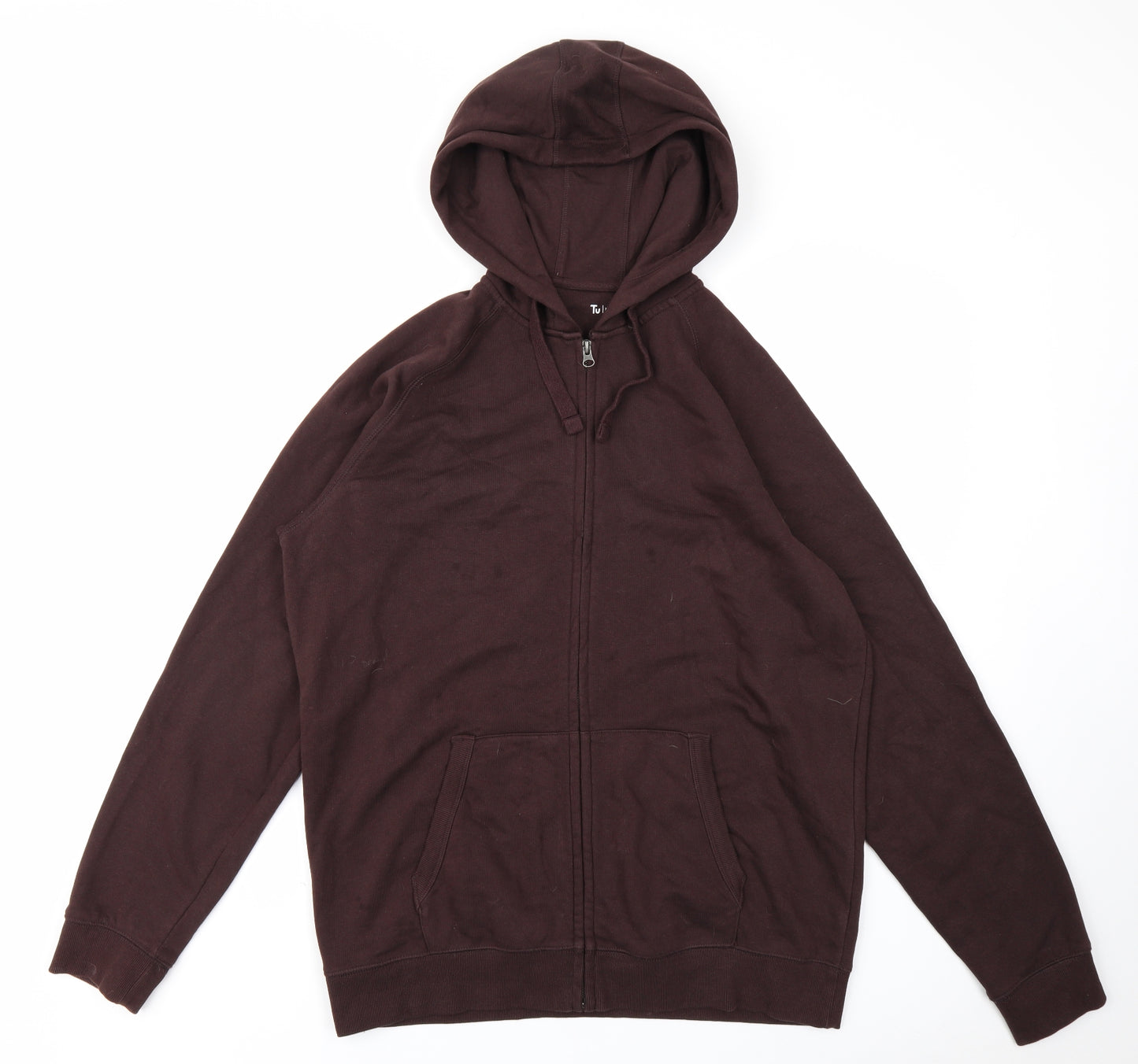 TU Mens Brown   Full Zip Hoodie Size L