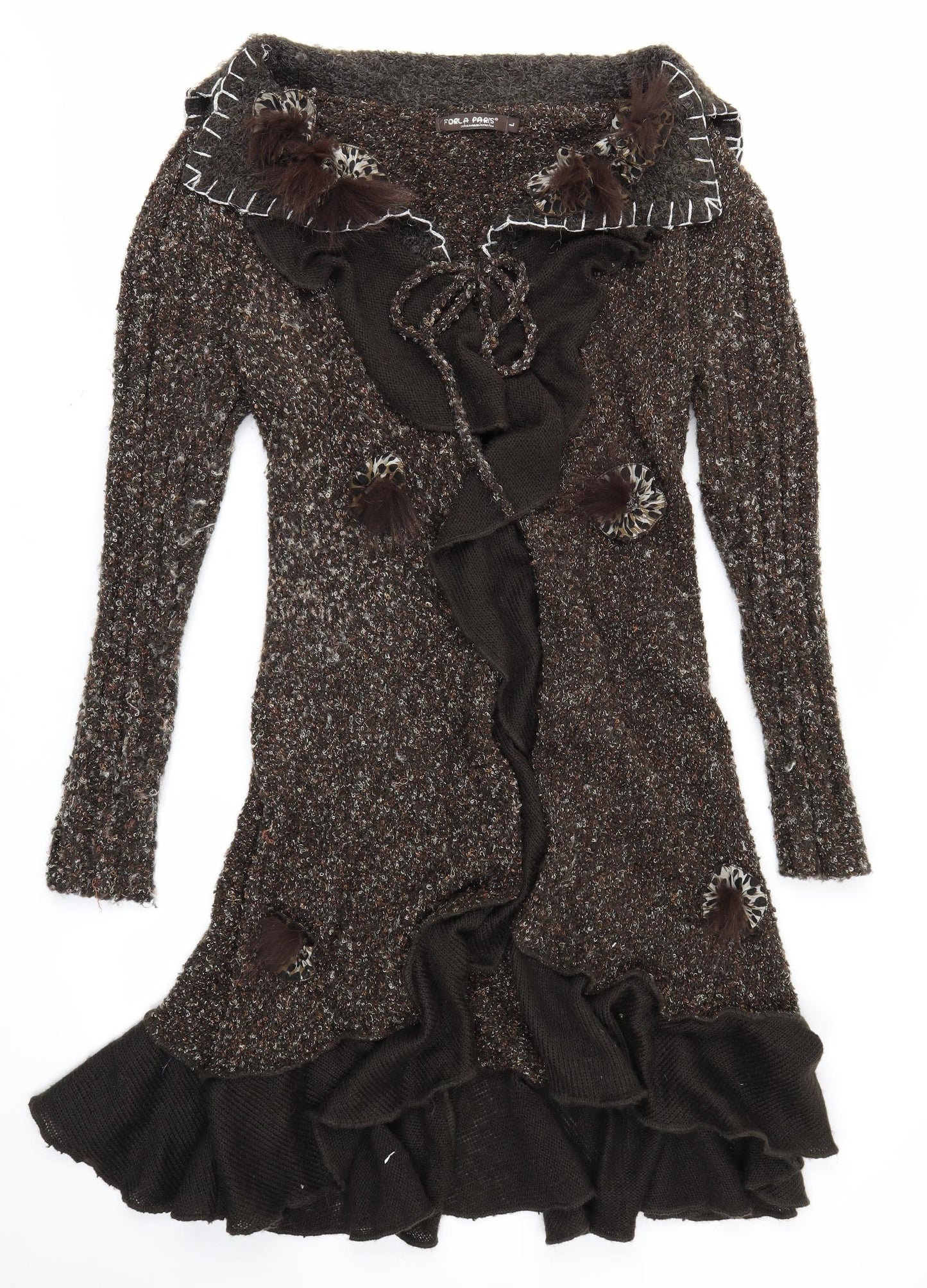 Forla Paris Womens Brown   Cardigan Jumper Size L