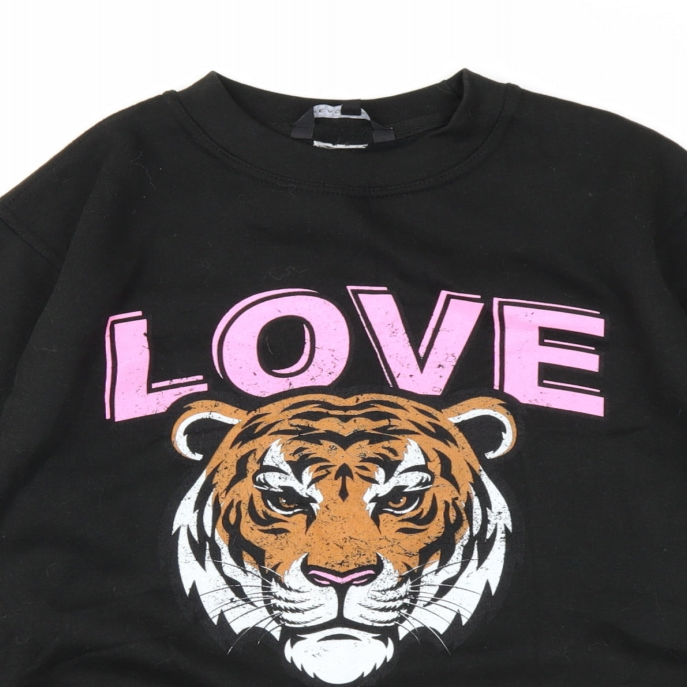 Peacocks Womens Black   Pullover Sweatshirt Size M