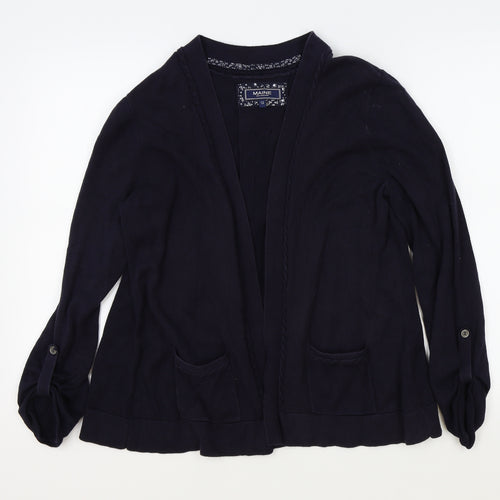 Maine Womens Blue   Cardigan Jumper Size 12  - buttons on sleeves