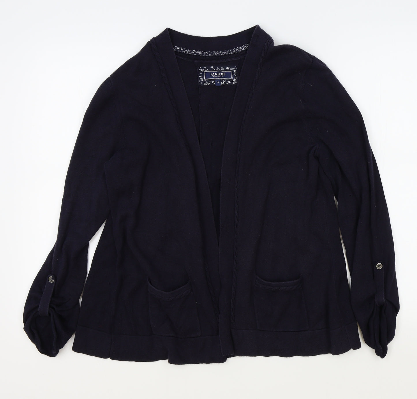 Maine Womens Blue   Cardigan Jumper Size 12  - buttons on sleeves