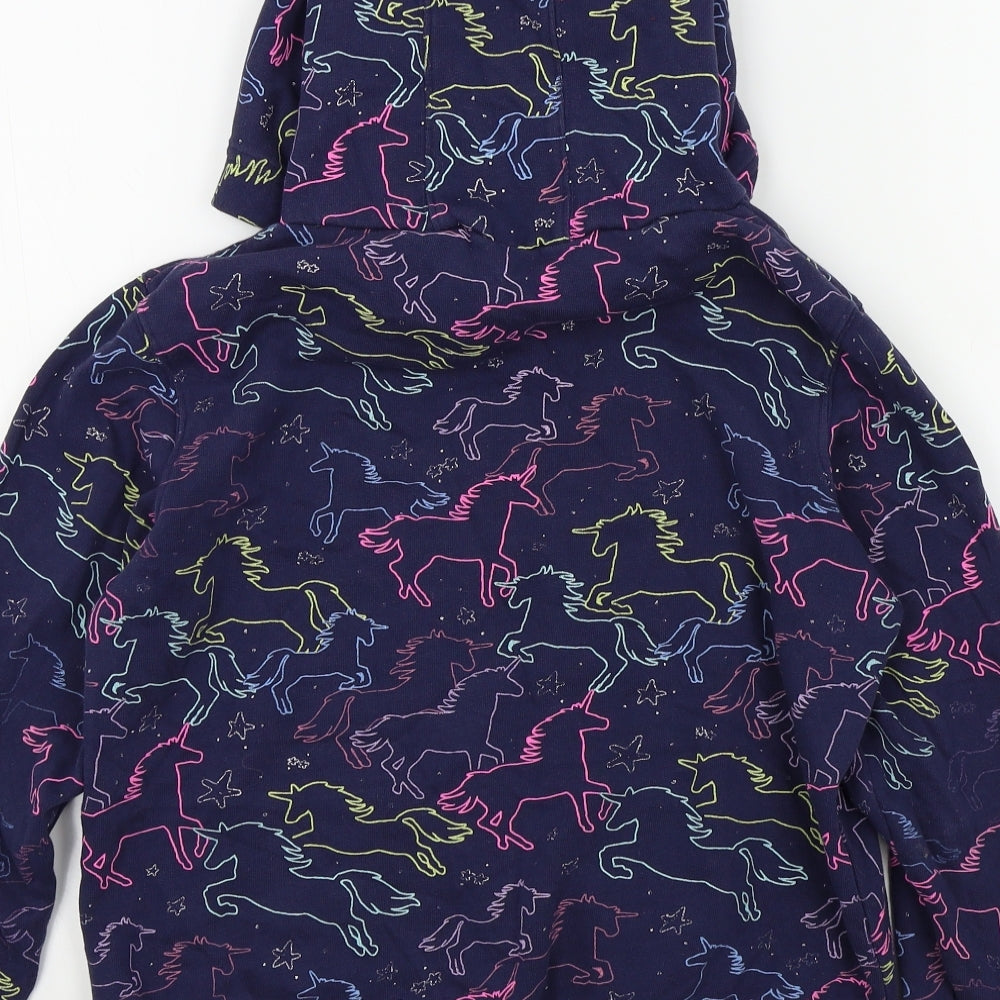 NEXT Girls Blue Colourblock  Pullover Jumper Size 11 Years  - UNICORN