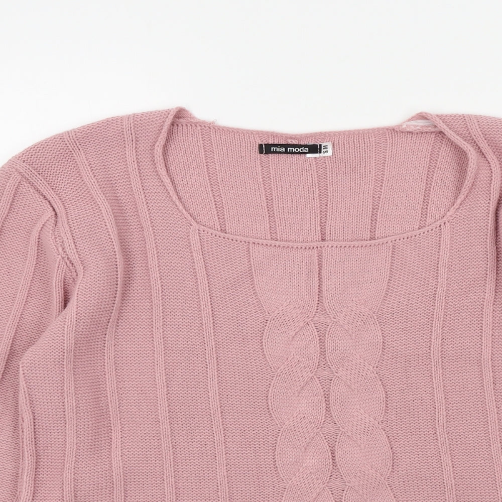 Mia Moda Womens Pink   Pullover Jumper Size S