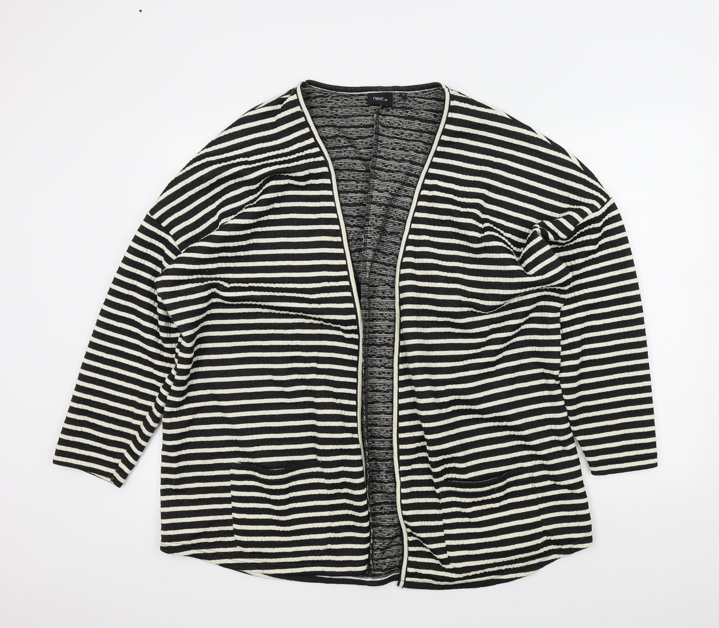 NEXT Womens Black Striped  Jacket  Size 22