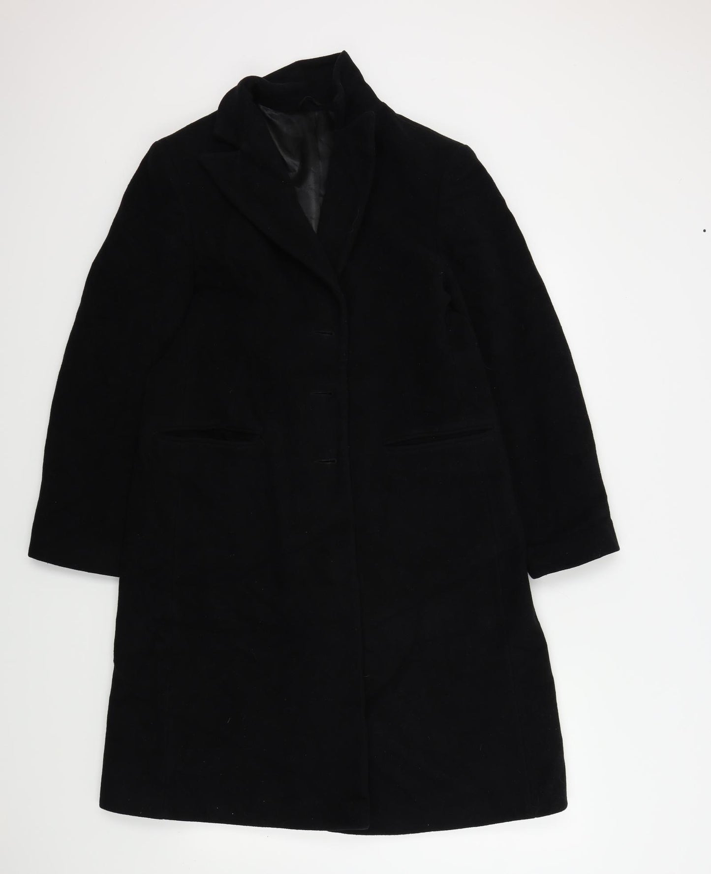 DE KEYES Womens Black   Overcoat Coat Size 14