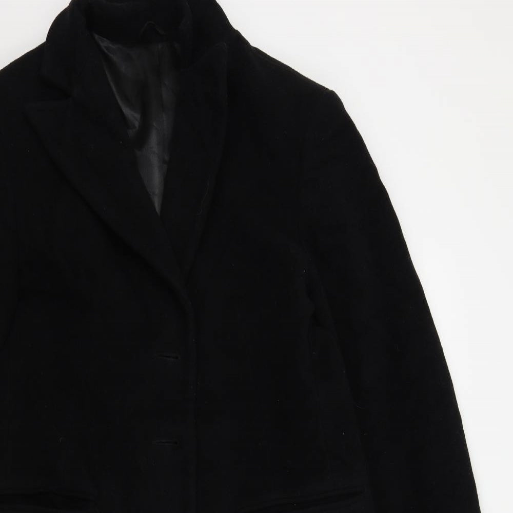 DE KEYES Womens Black   Overcoat Coat Size 14