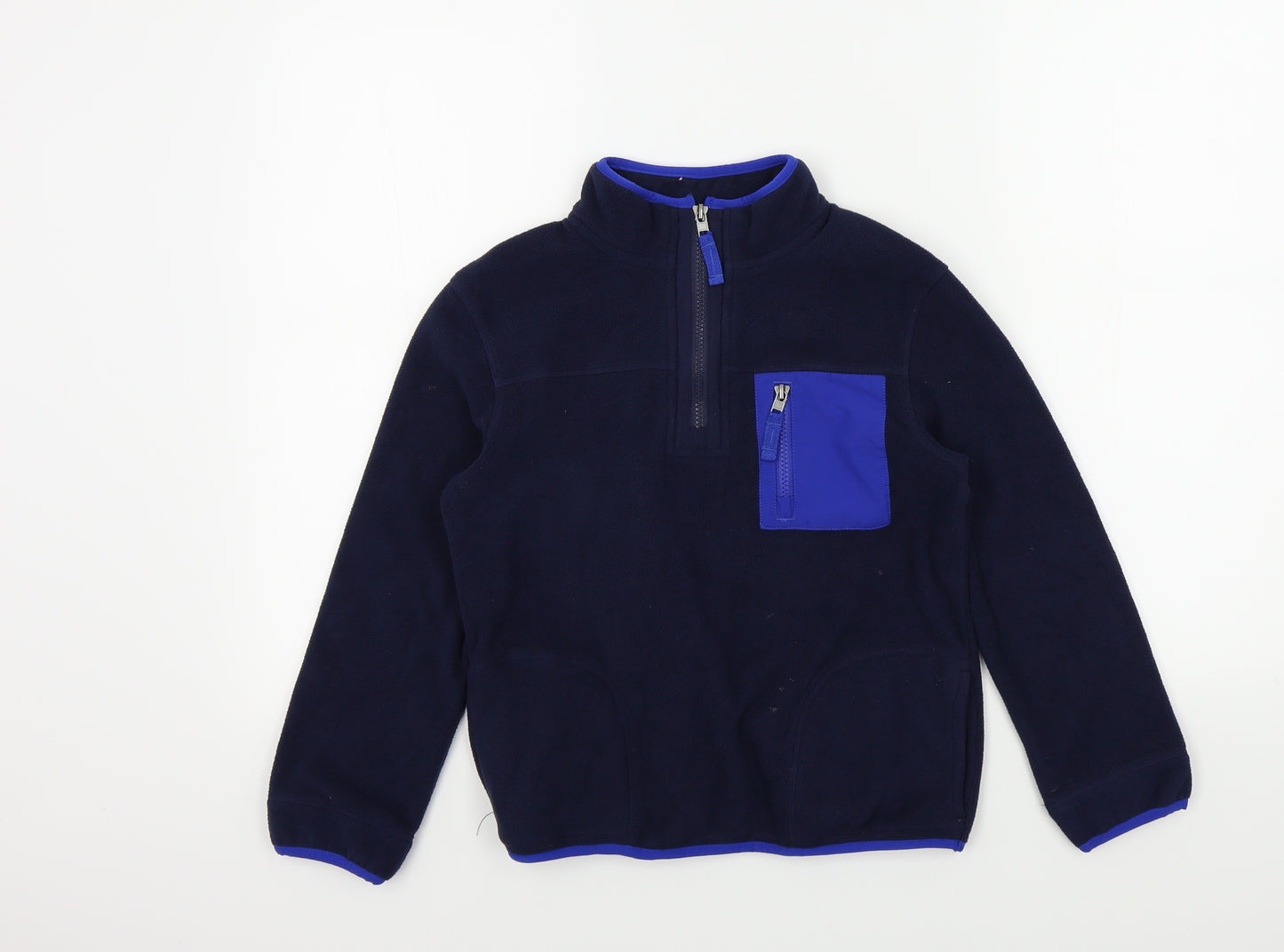 M&S Boys Blue Colourblock  Pullover Jumper Size 10 Years