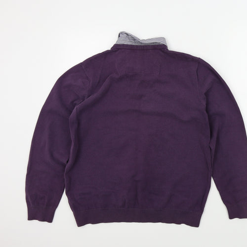 Primark Mens Purple   Pullover Jumper Size L  - shirt collar insert