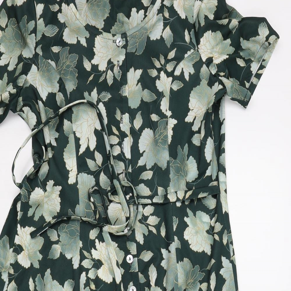 Berkertex Womens Green Floral  Fit & Flare  Size 14