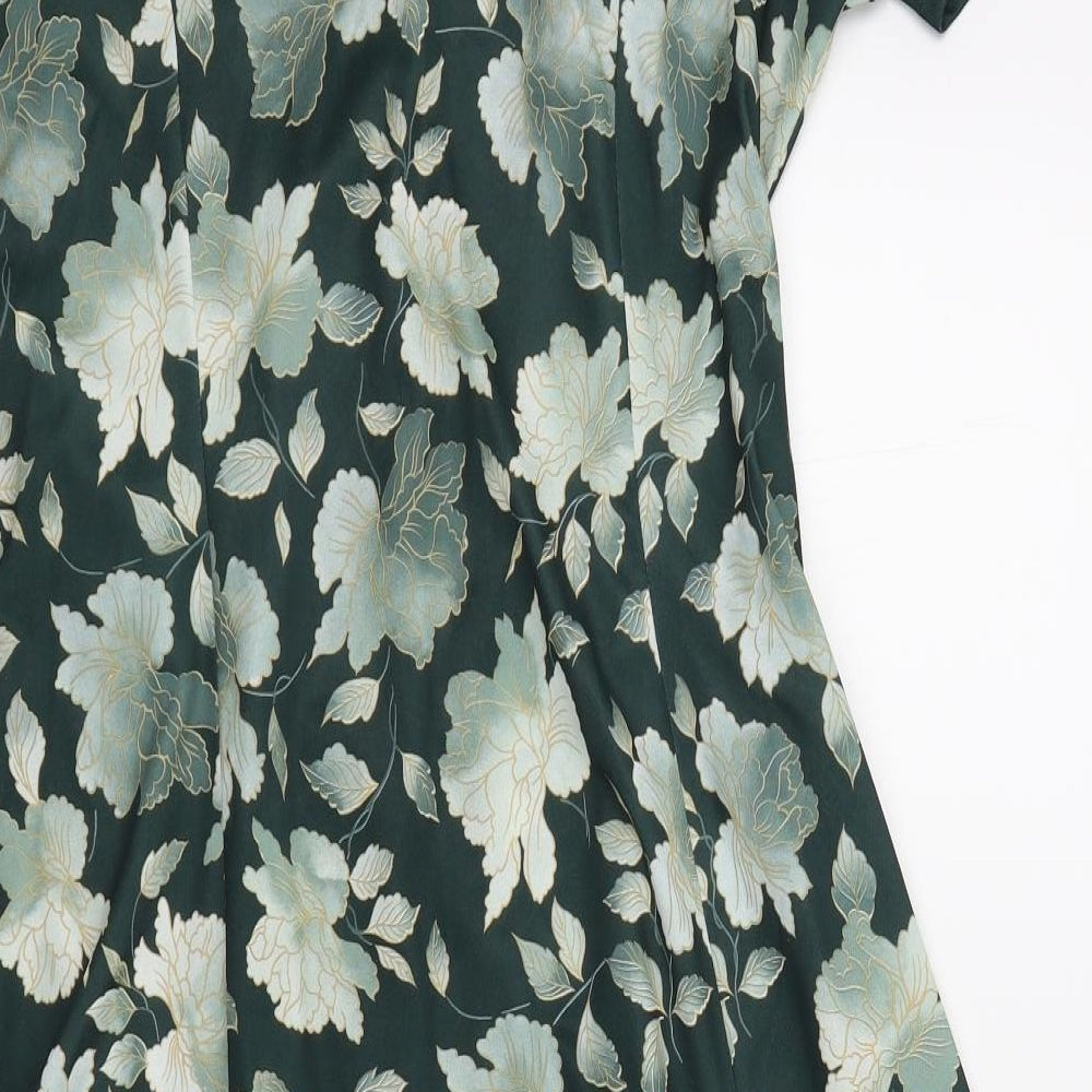 Berkertex Womens Green Floral  Fit & Flare  Size 14