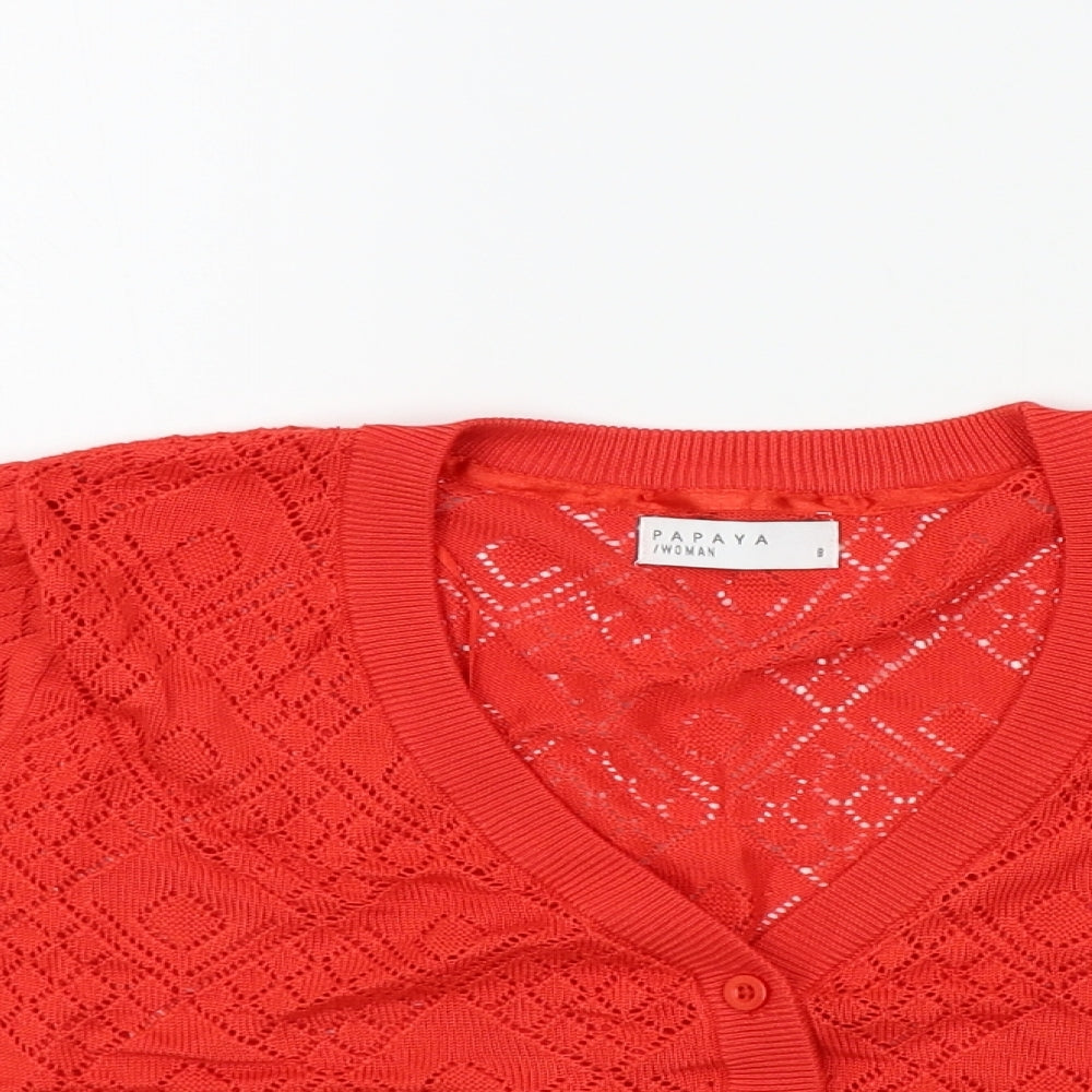 Papaya Womens Orange   Cardigan Jumper Size 8