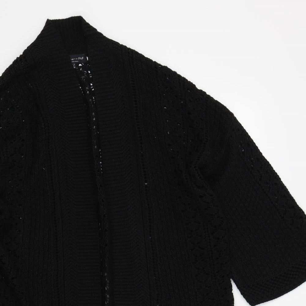F&F Womens Black Houndstooth  Cardigan Jumper Size 12